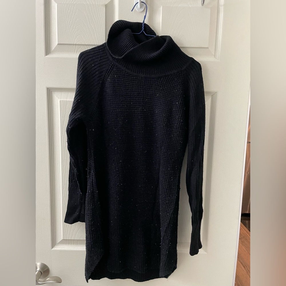 Black turtleneck sweater dress